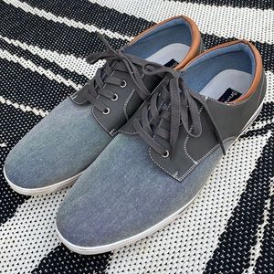 Bruno Marc blue denim lace casual sneakers